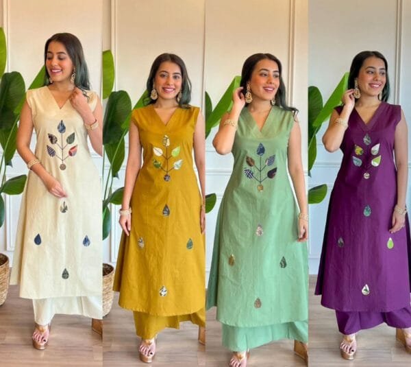 Love's Sleeveless kurti with with work 🪡🪡🪡