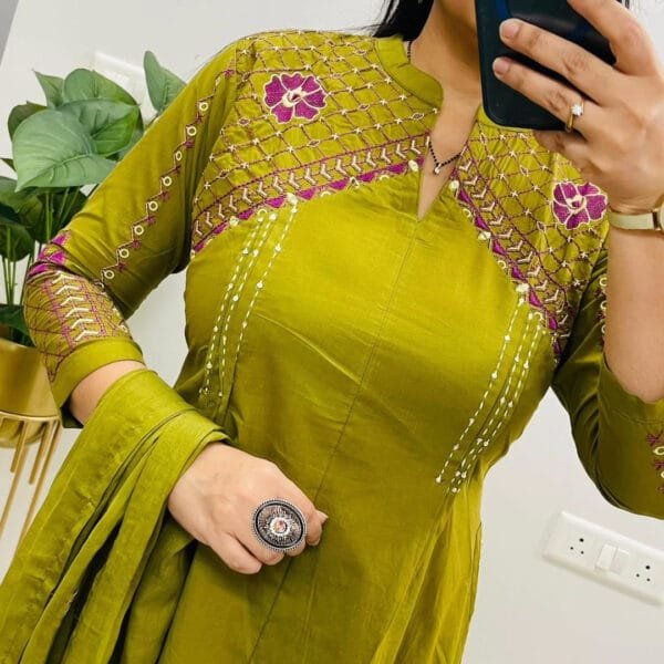 Beautiful anarkali thread work suit