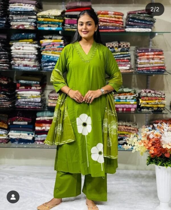Stylish new latest mirror embroidery suit